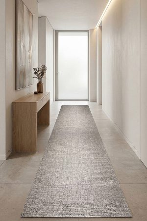 Doğal Hasır Dokulu Veranda Jüt Görünüm Sisal İç ve Dış Mekan Özel Ölçü Kesme Yolluk Antrasit Halı Vn23