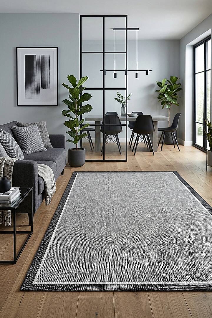 Natura Sisal Hasır Görünümlü Çift Bordürlü Halı Ntr30