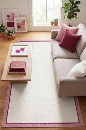 Natura Sisal Hasır Görünümlü Çift Bordürlü Halı Ntr33